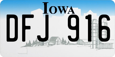 IA license plate DFJ916