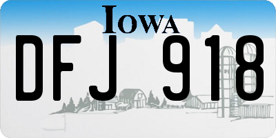 IA license plate DFJ918