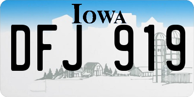 IA license plate DFJ919
