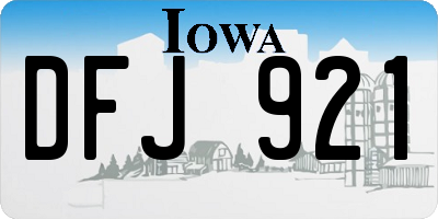 IA license plate DFJ921