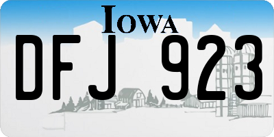 IA license plate DFJ923