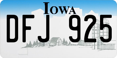 IA license plate DFJ925