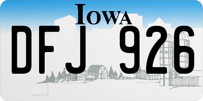 IA license plate DFJ926