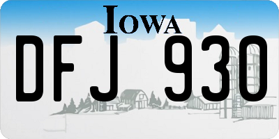 IA license plate DFJ930
