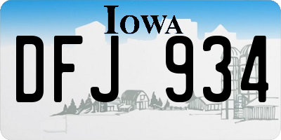 IA license plate DFJ934