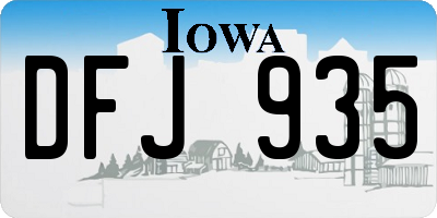 IA license plate DFJ935