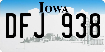 IA license plate DFJ938
