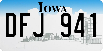 IA license plate DFJ941