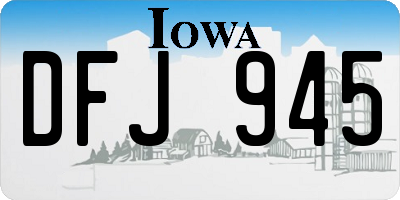 IA license plate DFJ945