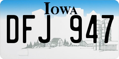 IA license plate DFJ947