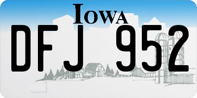 IA license plate DFJ952
