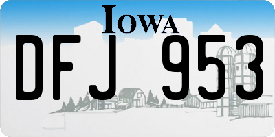 IA license plate DFJ953