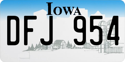 IA license plate DFJ954