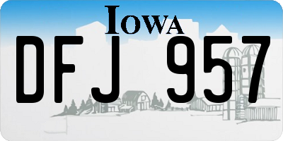 IA license plate DFJ957