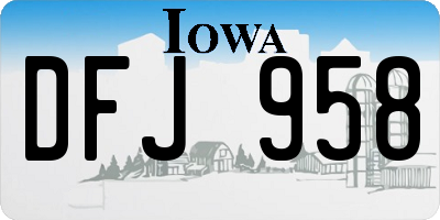 IA license plate DFJ958