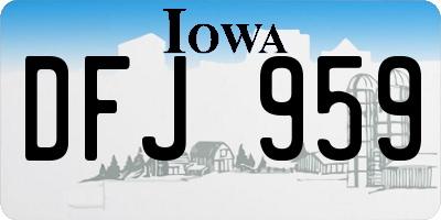 IA license plate DFJ959