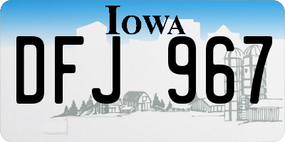 IA license plate DFJ967