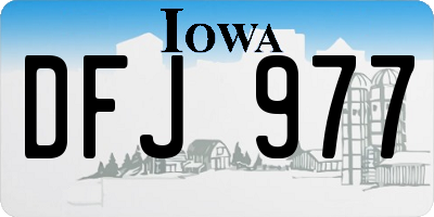 IA license plate DFJ977