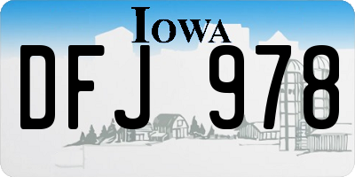 IA license plate DFJ978