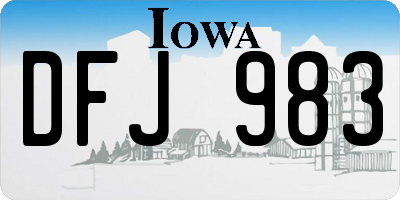 IA license plate DFJ983