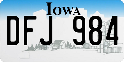 IA license plate DFJ984