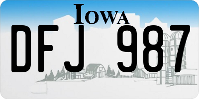 IA license plate DFJ987