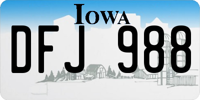 IA license plate DFJ988