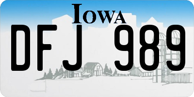 IA license plate DFJ989