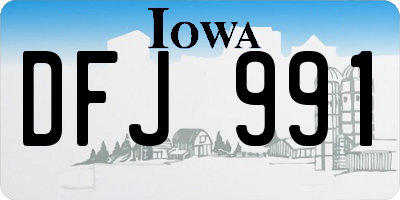 IA license plate DFJ991