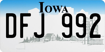 IA license plate DFJ992