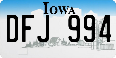 IA license plate DFJ994