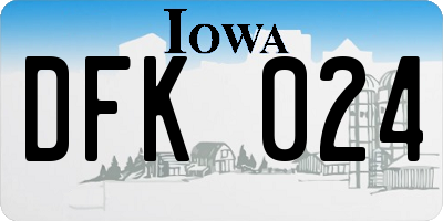 IA license plate DFK024