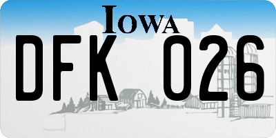 IA license plate DFK026
