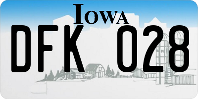 IA license plate DFK028
