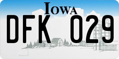 IA license plate DFK029