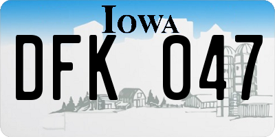 IA license plate DFK047