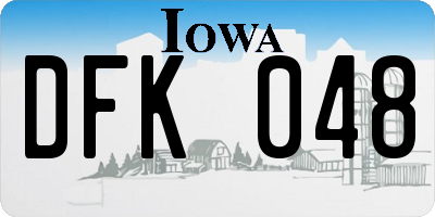 IA license plate DFK048