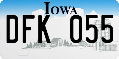 IA license plate DFK055