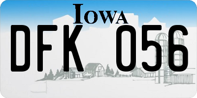 IA license plate DFK056