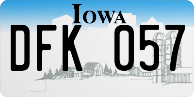 IA license plate DFK057