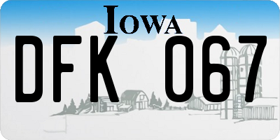IA license plate DFK067