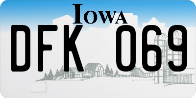 IA license plate DFK069