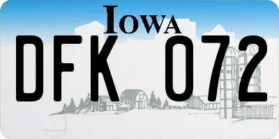 IA license plate DFK072