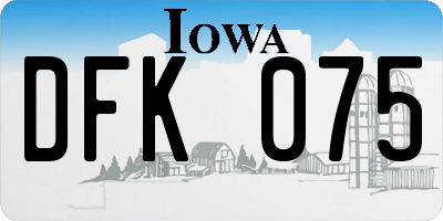IA license plate DFK075