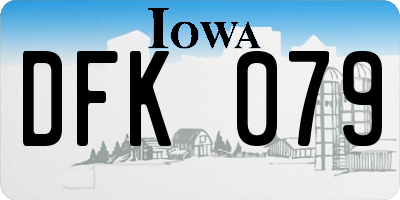 IA license plate DFK079