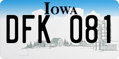 IA license plate DFK081
