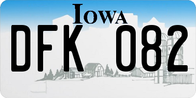 IA license plate DFK082