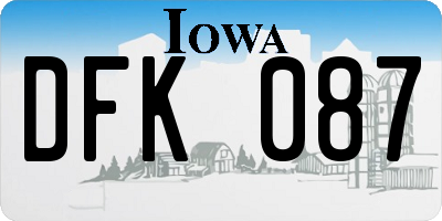 IA license plate DFK087