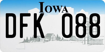 IA license plate DFK088
