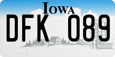 IA license plate DFK089